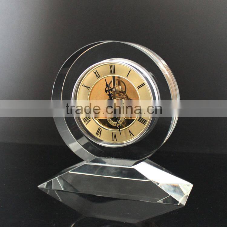 Round shaped crystal desktop clock
