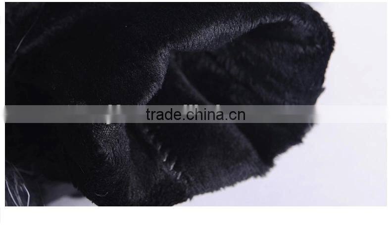 Rex Rabbit Fur Wrist Trim Genuine Sheep Leather Gloves Dimond Lattice Design