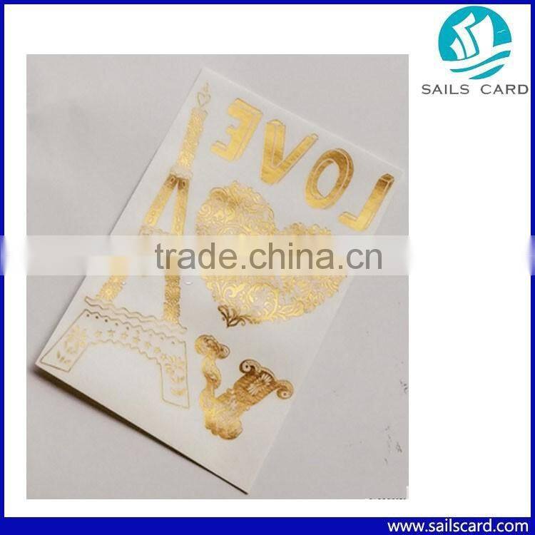 Fashionable design Gold Metallic tattoo sticker for body art