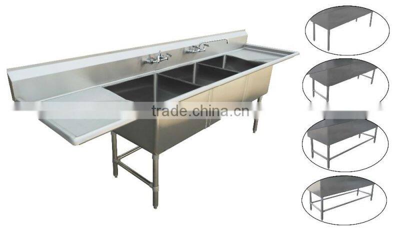 NSF and CSA approval two compartments stainless steel commercial kitchen sink