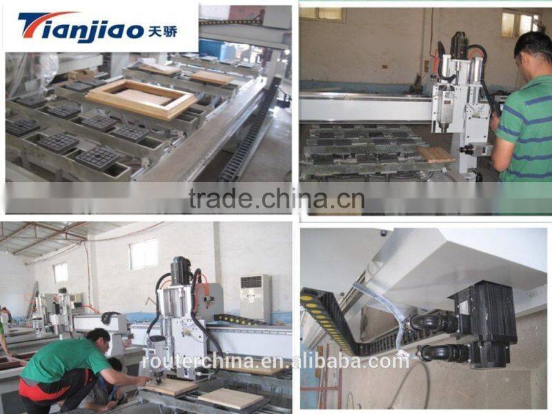 Vacuum table piece NC control two rotary spindle wood working cnc router
