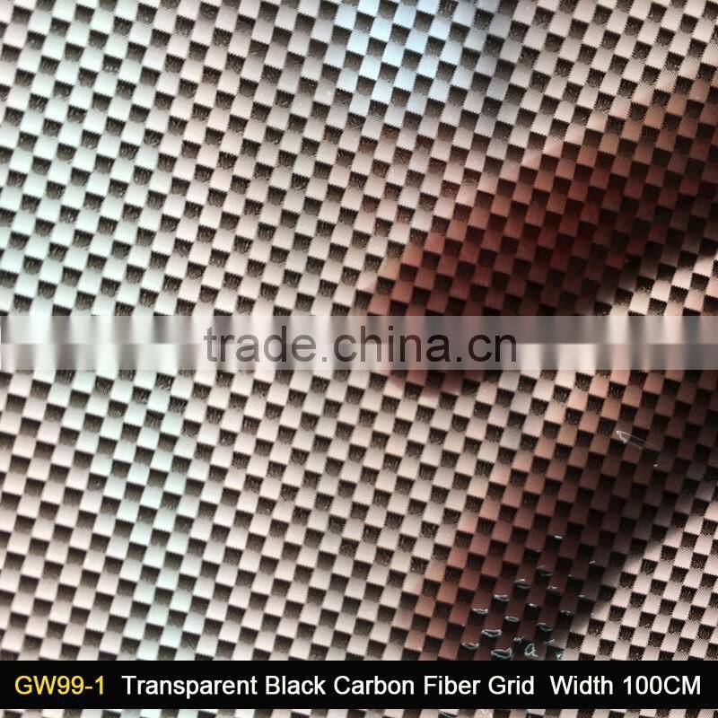 Transparent Black Carbon Fiber Grid Water Transfer Printing Film/Equipment Hydro Graphics Film WIDTH 100CM GW99-1