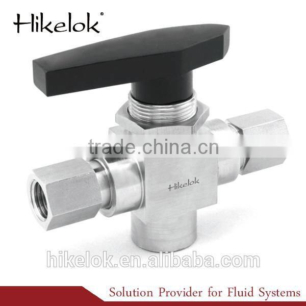 Stainless Steel Tubing Connector Ball Valve 3 Way Ball Valve 1/4'' Gas Ball Valve