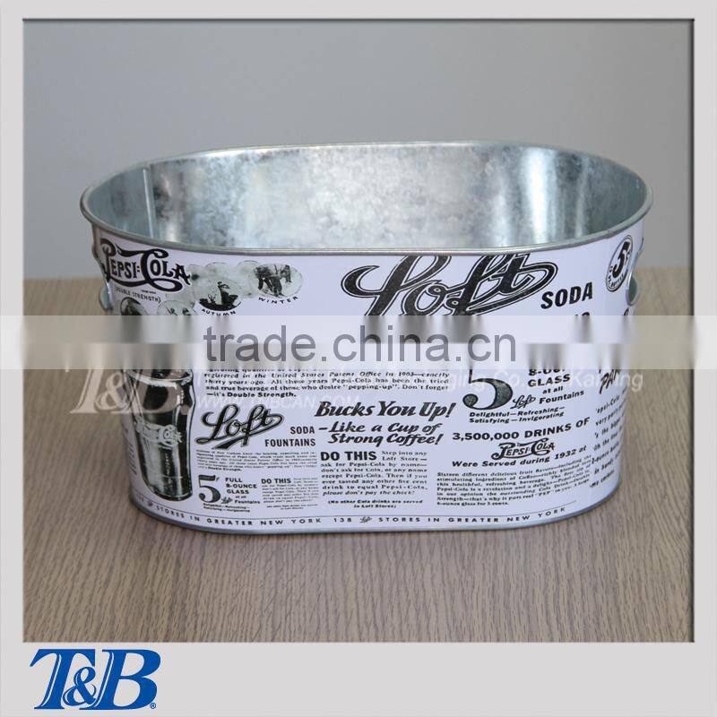 Light Color printing galvanized ice bucket
