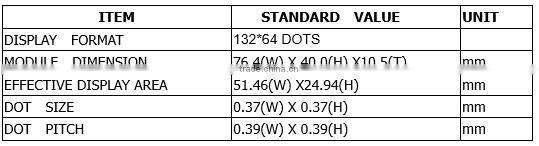 132x64 dots lcd moddule graphic lcd display module