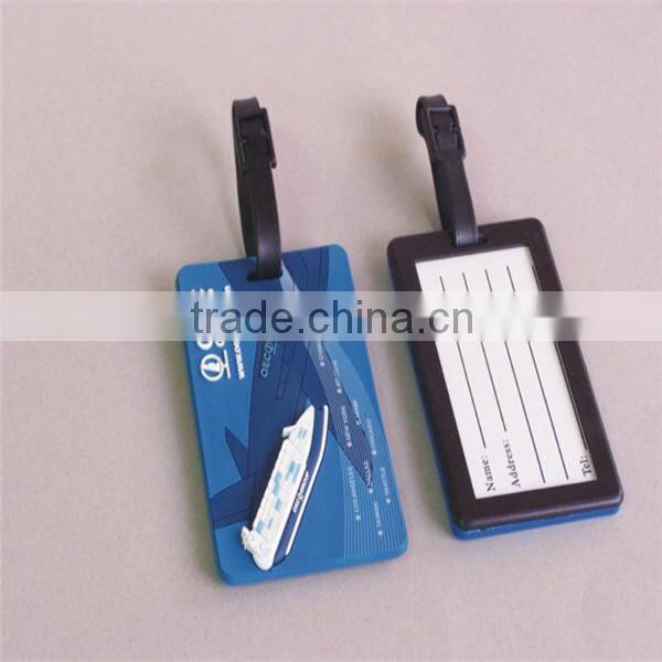 hot selling personalized bulk high quality soft pvc travel plastic luggage tag with standard sizes