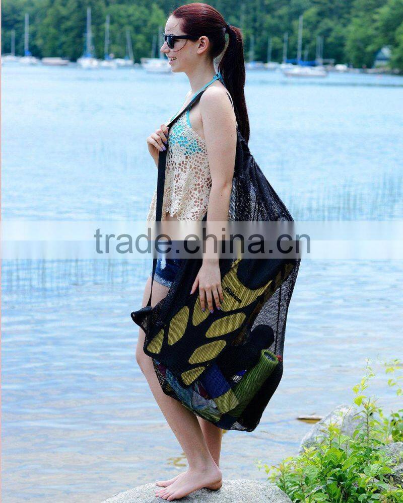 Mesh Ball Bag With Shoulder Strap. 30 x 40 Inches with Drawstring Closure