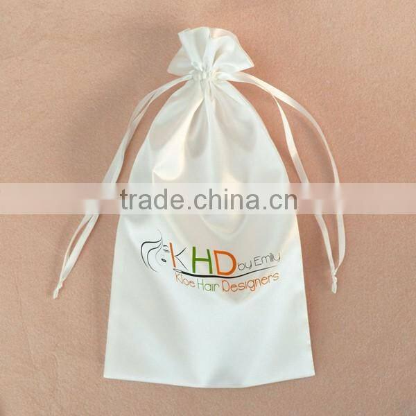 custom hair packaging satin silk bag with logo customized