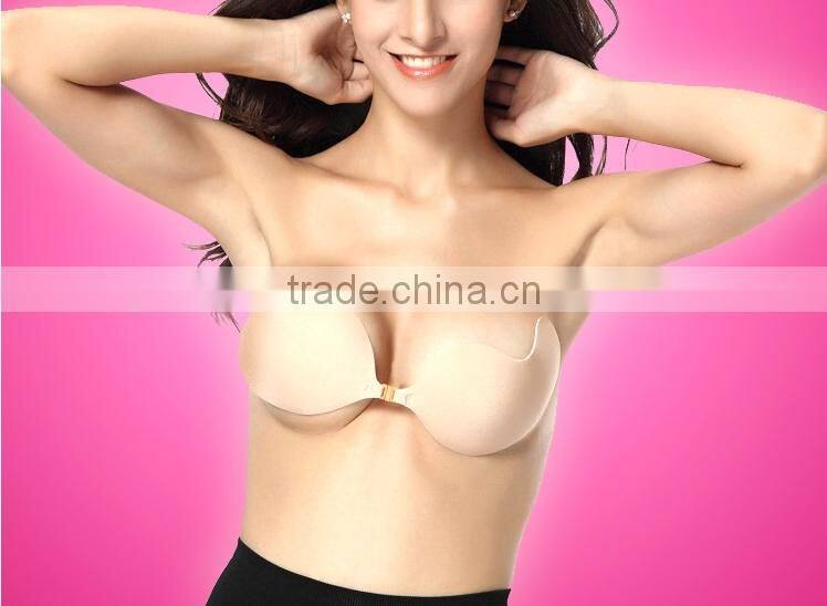 Sexy V-bra strapless seamless invisible cloth silicone bra,Fashion self-adhesive silicone free V-bra