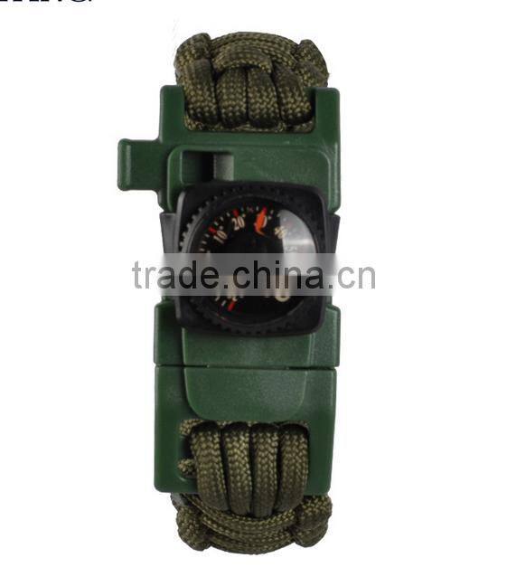 2015 newest paracord bracelet with thermometer and whistle