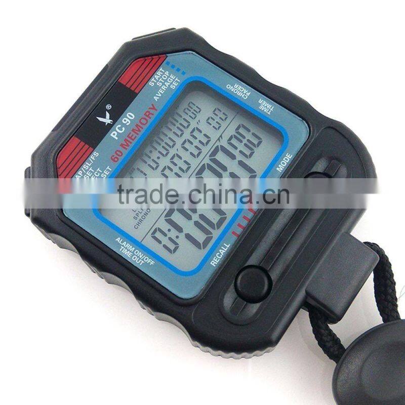 Fine Professional Sports Large Screen 60 split recallable memory Stopwatch Timer PC90