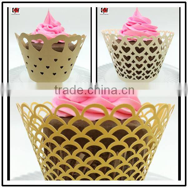 Hot sale exquisite laser cut cupcake wrapper