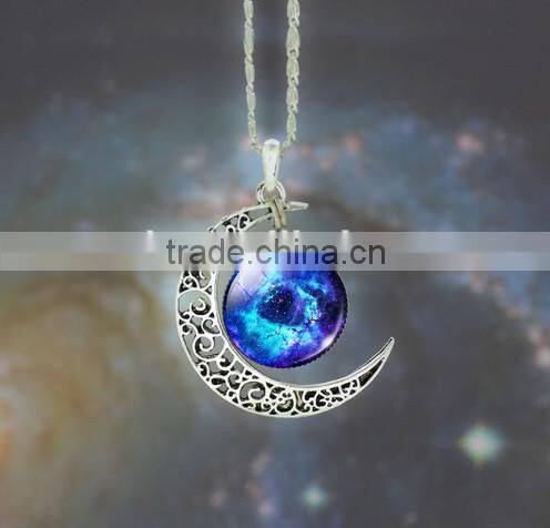 alloy moon time fashion pendant jewelry necklace