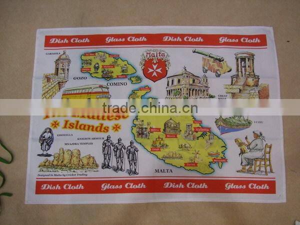 60*90cm 200gsm printed tea towel souvenir in blank cotton