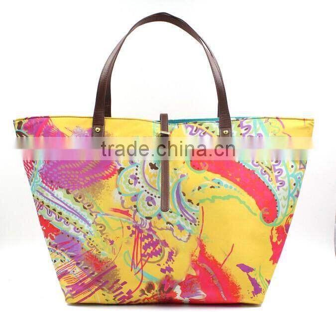 BSCI FACTORY Printing flower promotional beach bags