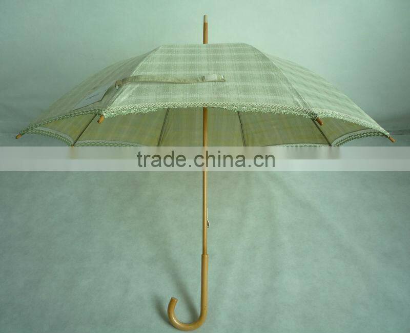 Wooden umbrella with different color