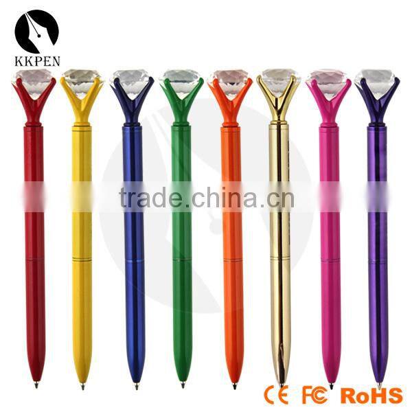 Gift Customized logo Promotional crystal ball pen with crystal on top