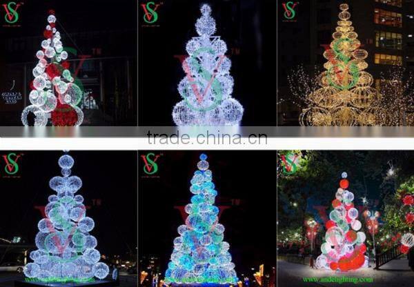 3D tree ball lights 3d deco large outdoor garden plaza decoration