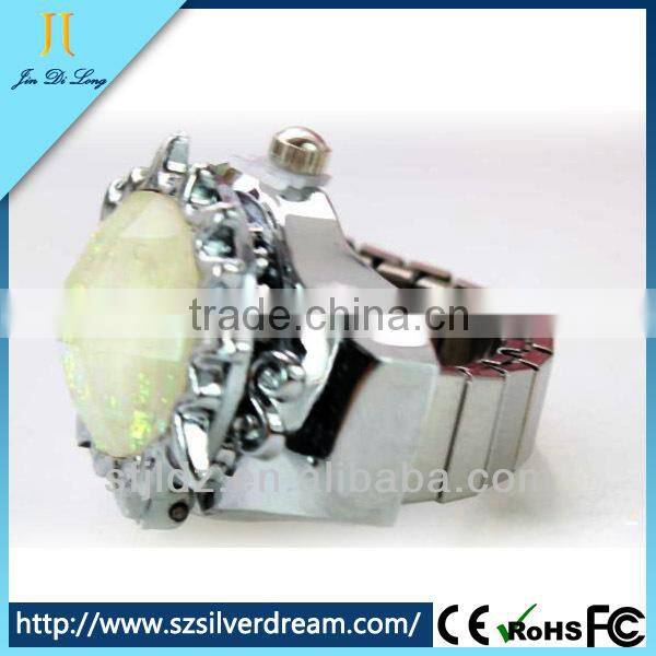 New Arrival Elegant Watch Black Pearl Ring Finger Ring Watch