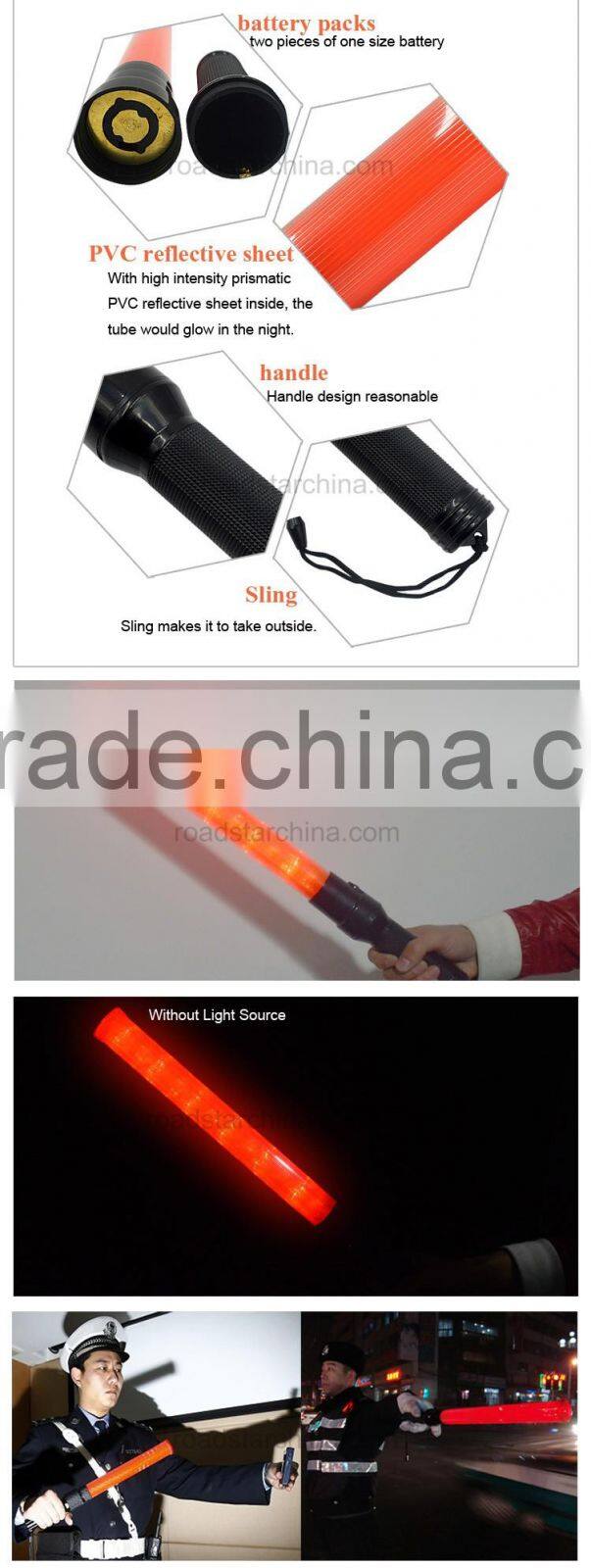 Security police led traffic control baton