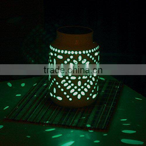 hanging led ceramic solar lantern light