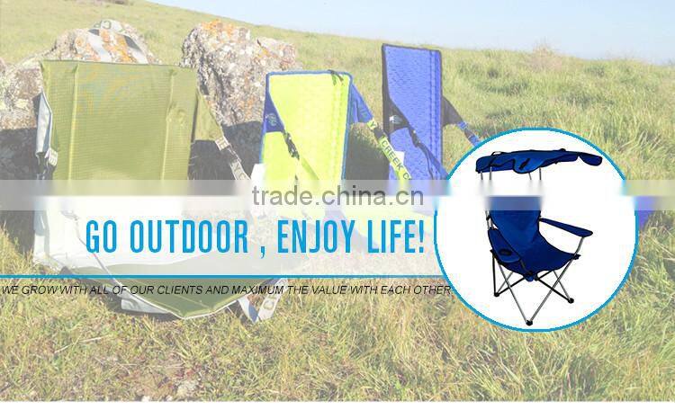 Outdoor folding chair with blue mesh