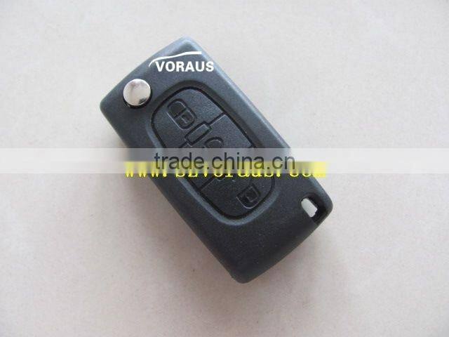 Flip Key Shell for Citroen 3 button Remote key (without battery clamp, light button)