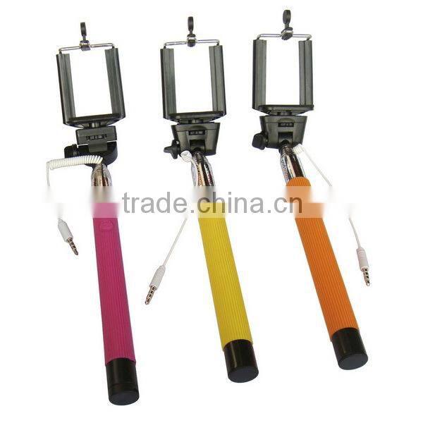 Extendable Mobile Phone Monopod Selfie Stick Wired Monopod Tube Plug For iPhone/Samsung