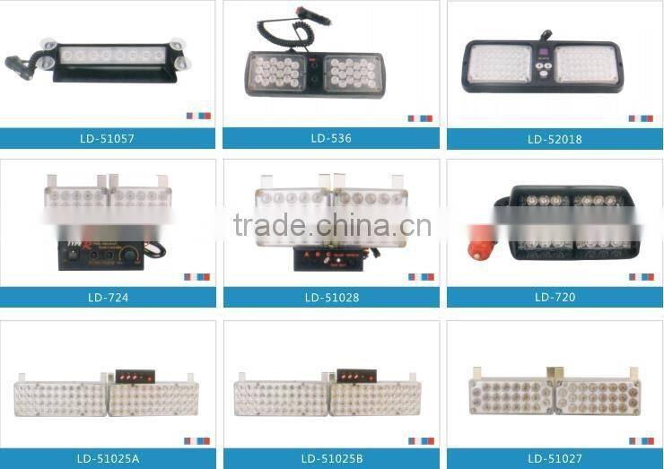 New 12V red blue dash LED vehicle flashing tower warning light with suction cup