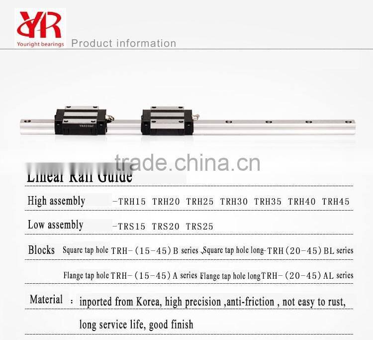 Alibaba linear bearing rails TRH 20 with heavy load blocks for printing machinery
