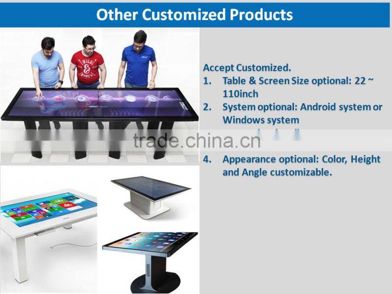 Full HD touch screen monitor digital signage restaurant touch table, android/ windows interactive coffee table