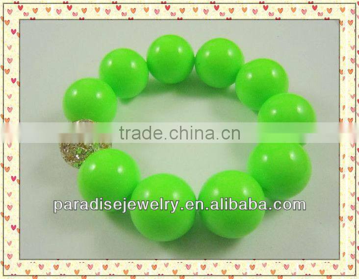 2012 Popular Colorful handmade stretch crystal charm beaded Bracelet-11pcs/row-B22042-4