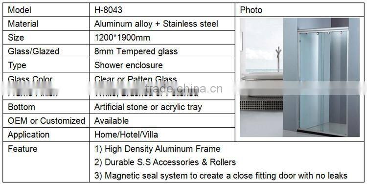 Canton fair promoted low price simple glass shower room for sale