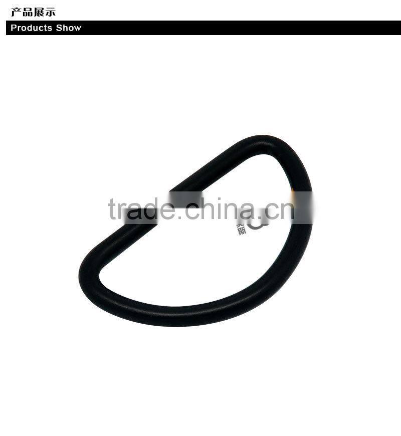 Black handbag open metal d ring