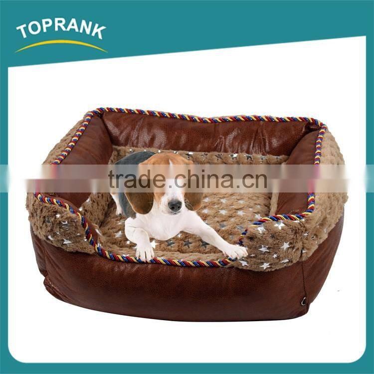 China wholesale shining stars luxury dog sofa bed leather pet dog bed luxury