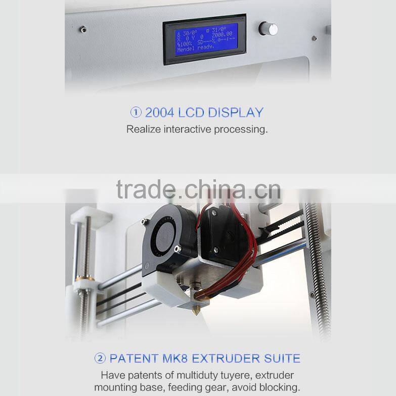 JGAURORA Mini Metal Frame Desktop Cura FDM DIY 3D Printer Kit Machine 3D Metal Printer A3 Pirce Printing 10 Types of Filament