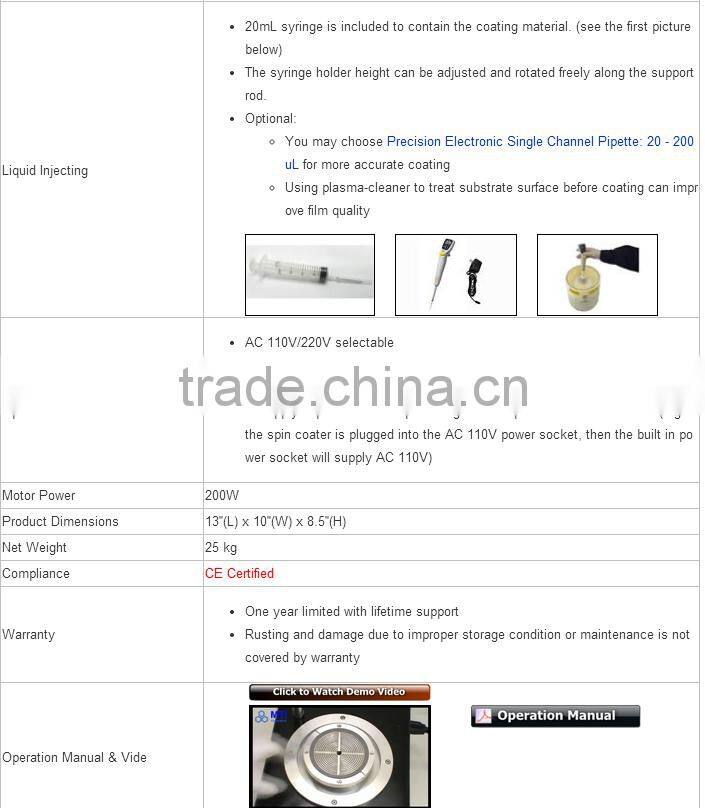 VTC-200P Anti-Corrosion Spin Coater