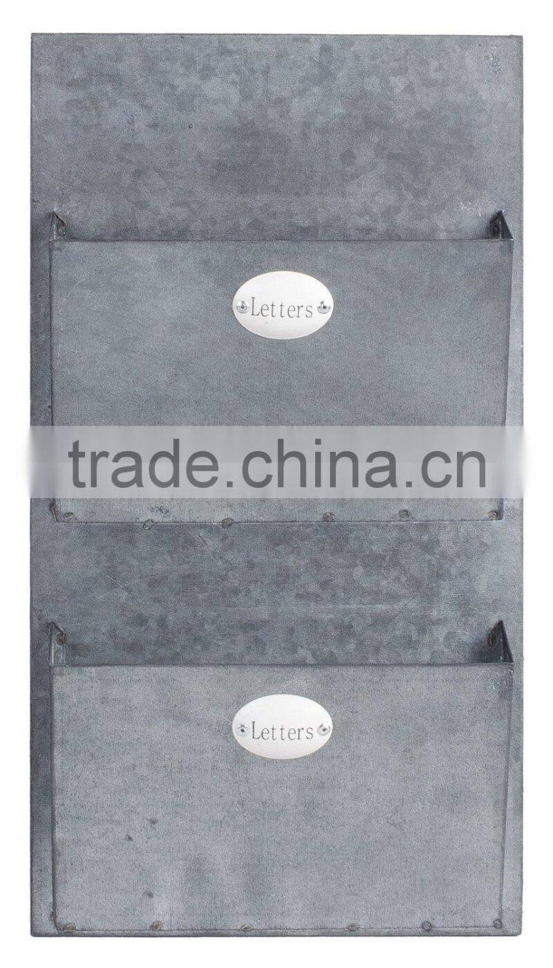 antique design 2 Slot Hanging Metal Mailbox