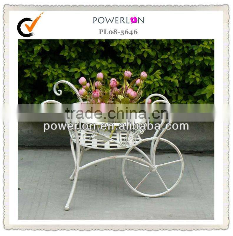 Decorative pretty wrought iron bicycle plant stand