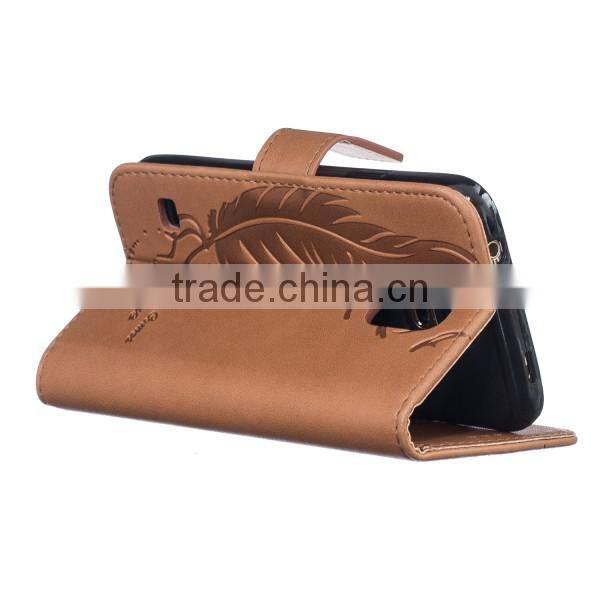 Double embossed phone case leather back cover flip phone hull for Samsung S5