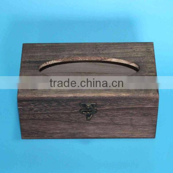 Sycamore Wood Rectangular Wooden Tissue Box, Hotel Home Use Napkin Box