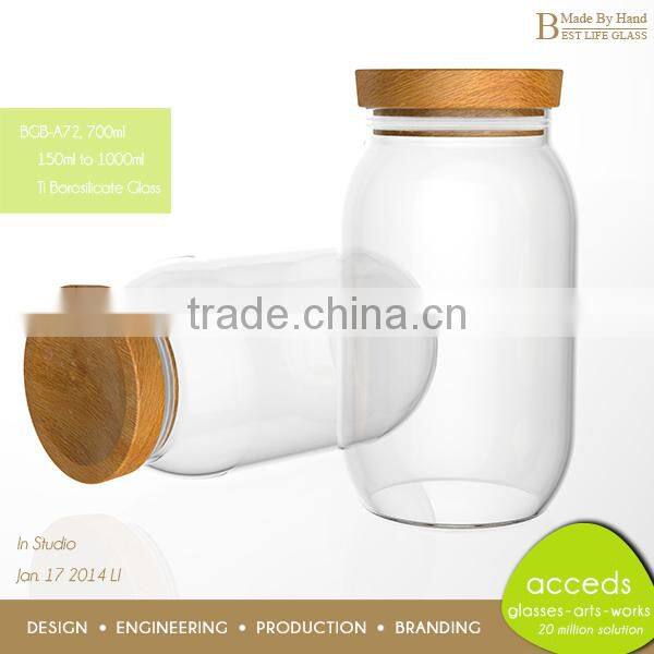 Heat Resisitant OEM/ODM Handblown Novelty Borosilicate Glass Canister