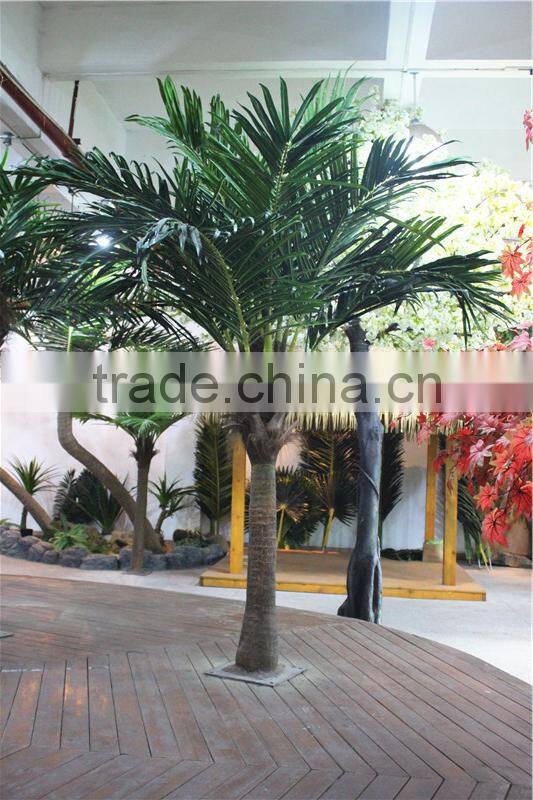 Home garden decoration 100cm to 1000cm Height artificial indoor live plastic ficus red with green big palm tree EZLS05 1015