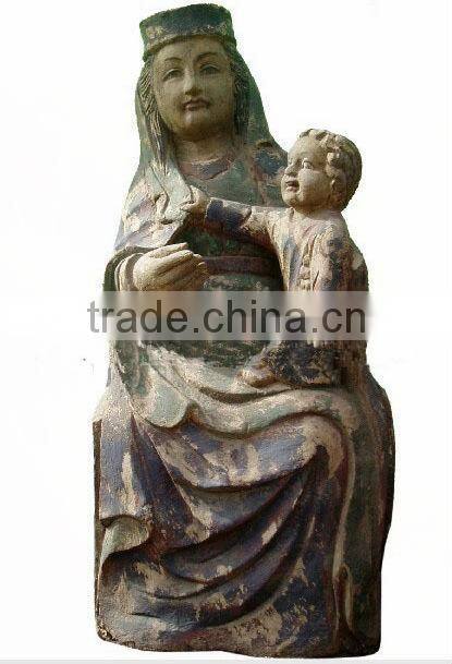 oriental indian style wooden carved buddism statue Sakyamuni statue