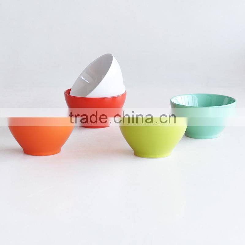 6pcs Stackable Ceramic Bowl Set in Solid Color