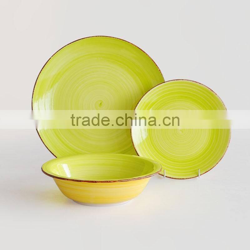 stoneware hand painting dinner set,18pcs ceramic dinnerware set with hand painting,hand painted ceramic dinnerware set