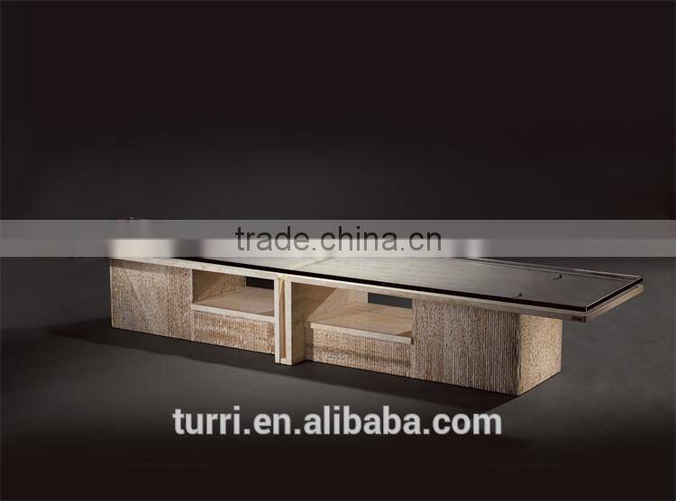 U shape design travertine base TV stand