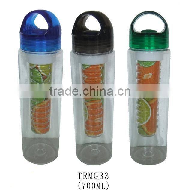 Portable 600ml BPA free plastic transparent sports bottle