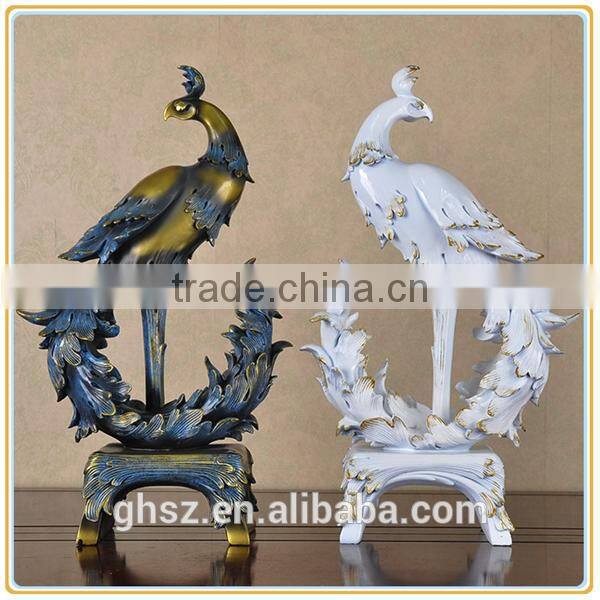 Custom popular vintage resin crane garden statue decor