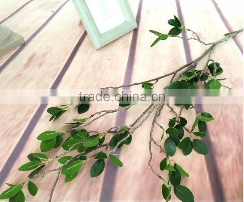 112cm tree branches green fake plastic leaves for decoration and sale
